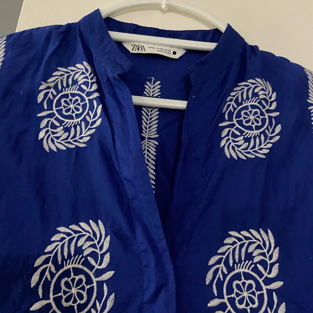 Zara tunic in royal blue and white gorgeous design